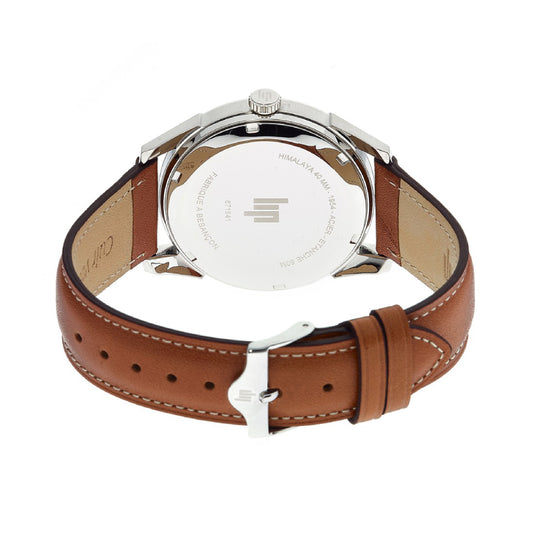 LIP - Montre Homme Himalaya Noire Cuir Marron